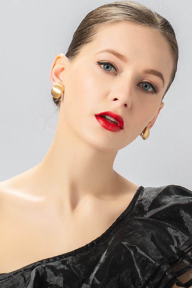 Small and delicate ear clips Fashion brushed earrings 628018487599 - COCOMELODY